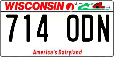 WI license plate 714ODN