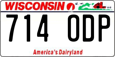 WI license plate 714ODP