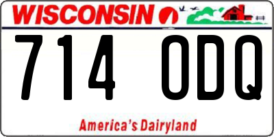 WI license plate 714ODQ