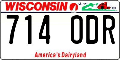 WI license plate 714ODR