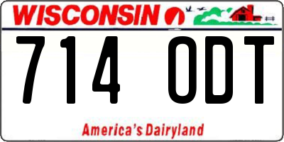 WI license plate 714ODT