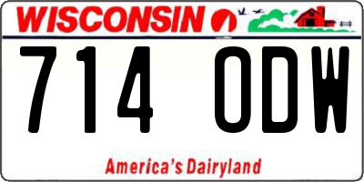 WI license plate 714ODW