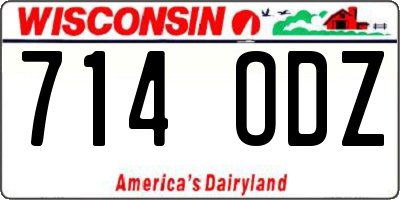 WI license plate 714ODZ