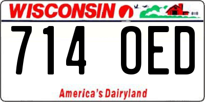 WI license plate 714OED