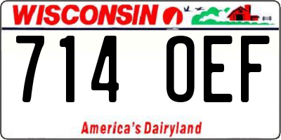 WI license plate 714OEF