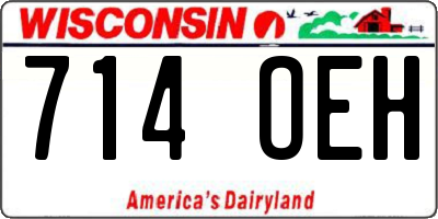 WI license plate 714OEH