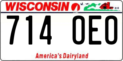 WI license plate 714OEO