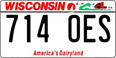 WI license plate 714OES