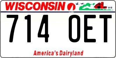 WI license plate 714OET