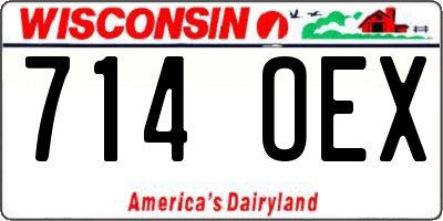 WI license plate 714OEX