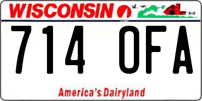 WI license plate 714OFA