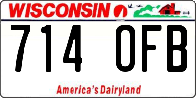 WI license plate 714OFB