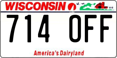WI license plate 714OFF