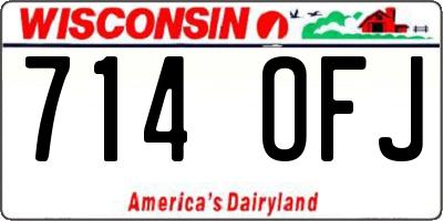 WI license plate 714OFJ