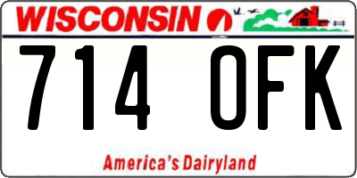 WI license plate 714OFK