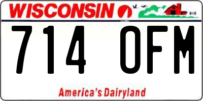 WI license plate 714OFM