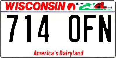 WI license plate 714OFN