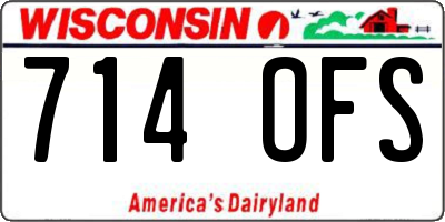 WI license plate 714OFS