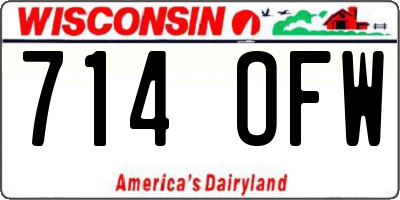 WI license plate 714OFW