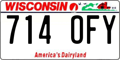 WI license plate 714OFY