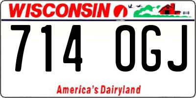 WI license plate 714OGJ
