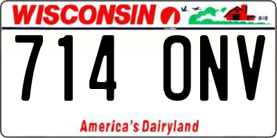 WI license plate 714ONV