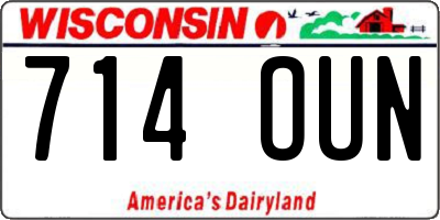 WI license plate 714OUN