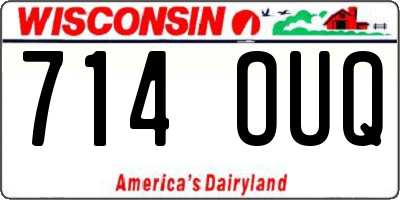 WI license plate 714OUQ