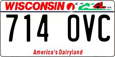 WI license plate 714OVC