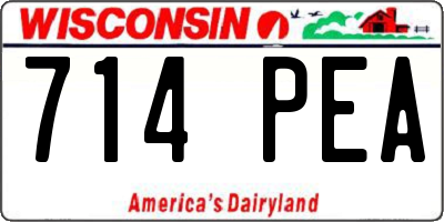 WI license plate 714PEA