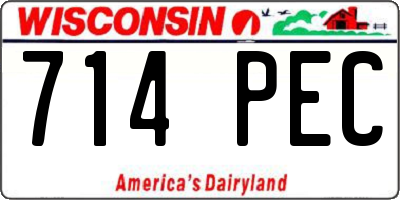 WI license plate 714PEC