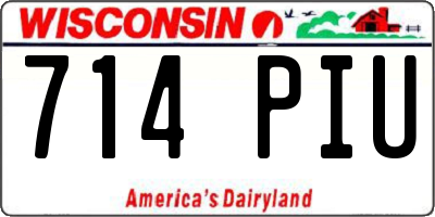 WI license plate 714PIU