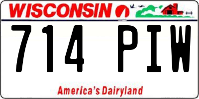WI license plate 714PIW