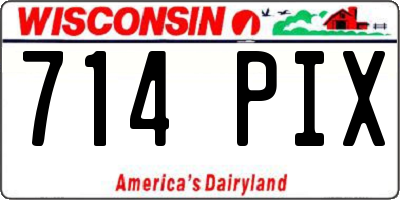 WI license plate 714PIX