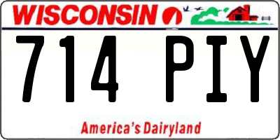 WI license plate 714PIY