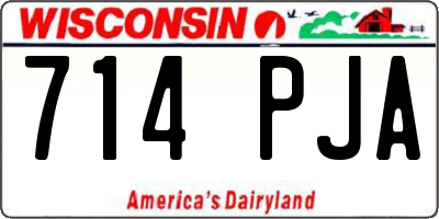 WI license plate 714PJA