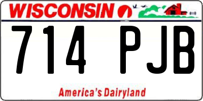 WI license plate 714PJB
