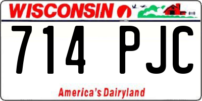 WI license plate 714PJC