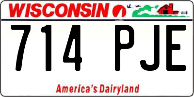 WI license plate 714PJE
