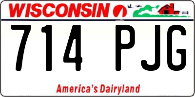 WI license plate 714PJG