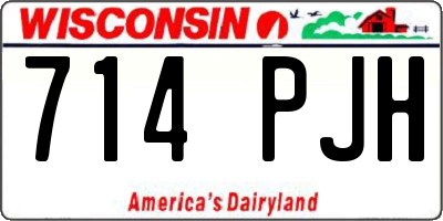 WI license plate 714PJH