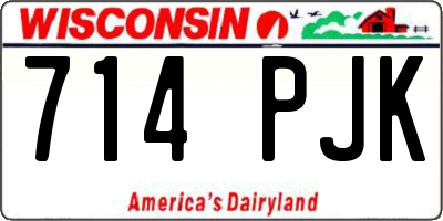 WI license plate 714PJK