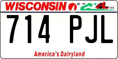 WI license plate 714PJL