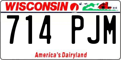 WI license plate 714PJM