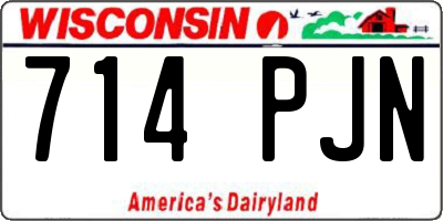 WI license plate 714PJN