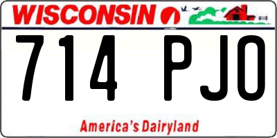 WI license plate 714PJO