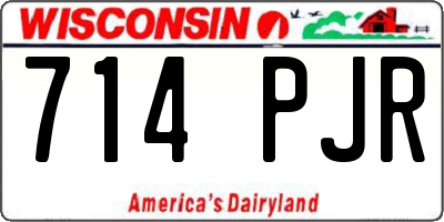 WI license plate 714PJR