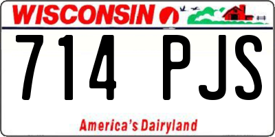 WI license plate 714PJS