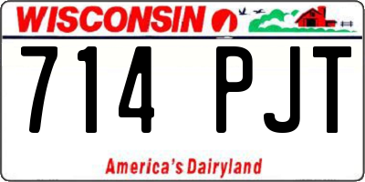WI license plate 714PJT
