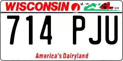 WI license plate 714PJU